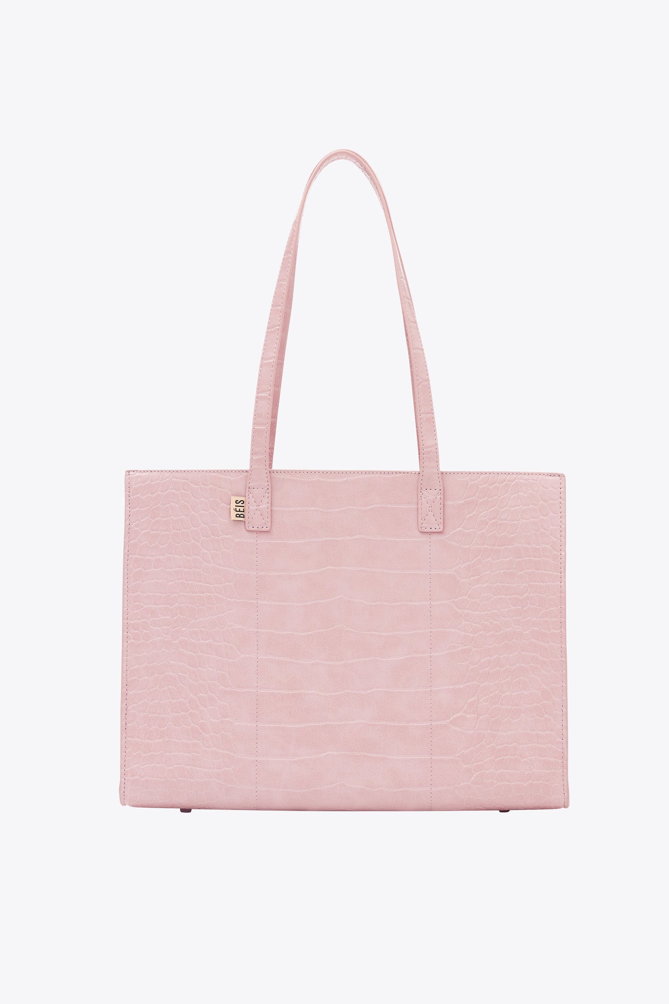 The Work Tote in Atlas Pink Croc - Image 11