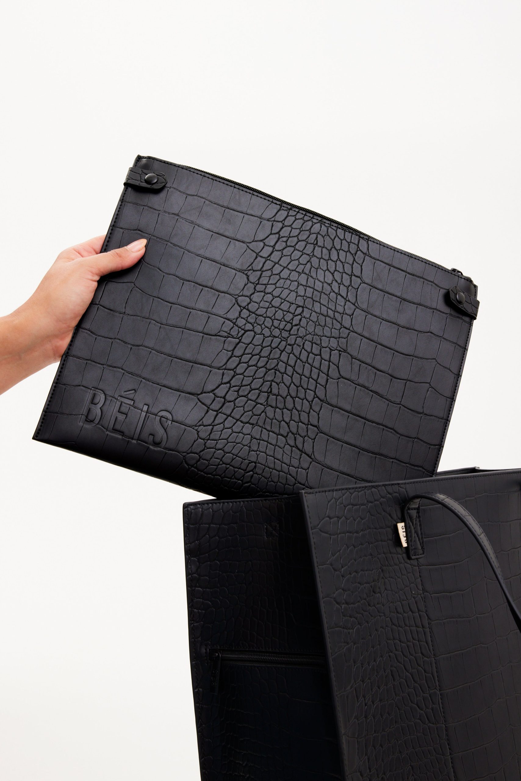 Resale The Large Work Tote in Black Croc - Image 4